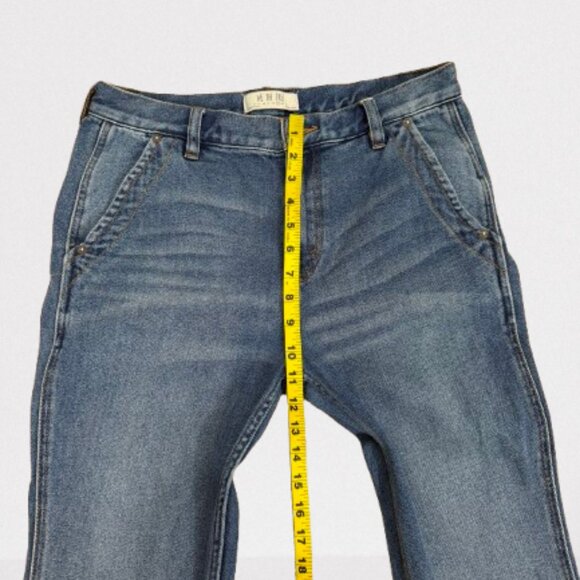 We The Free Free People Two Toned Patch Mid-Rise Flare Jeans Sz 29 - Picture 9 of 11